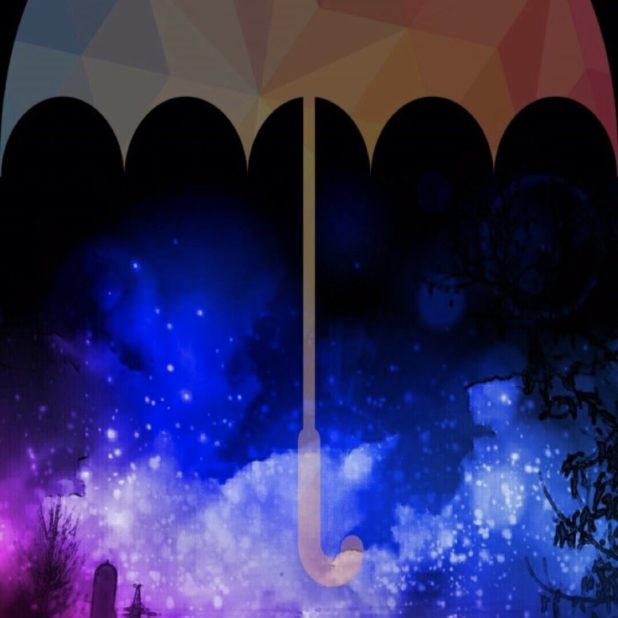 Night sky umbrella iPhone8Plus Wallpaper