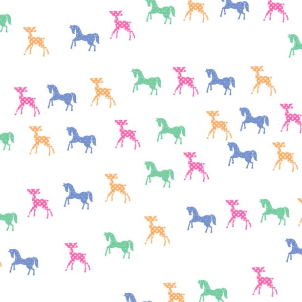 Horses deer colorful iPhone8Plus Wallpaper