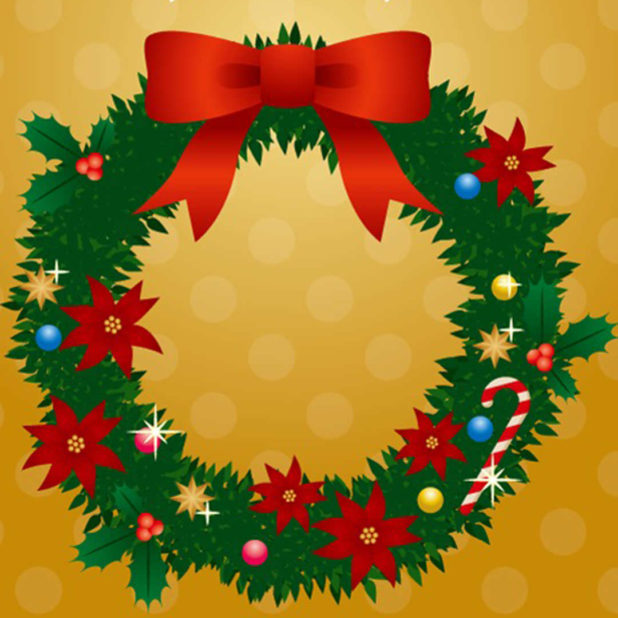 Christmas Wreath iPhone8Plus Wallpaper