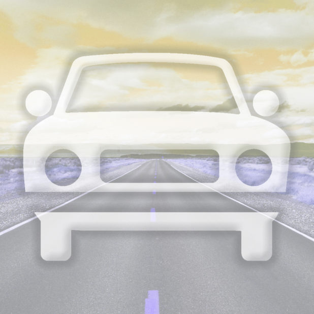 Landscape car road yellow iPhone8Plus Wallpaper