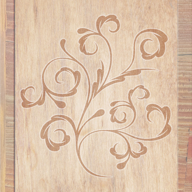Wood grain leaves Brown iPhone8Plus Wallpaper