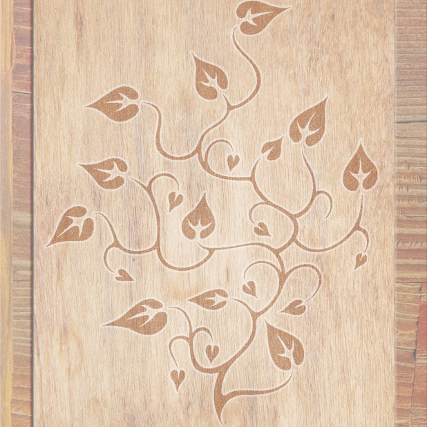 Wood grain leaves Brown iPhone8Plus Wallpaper
