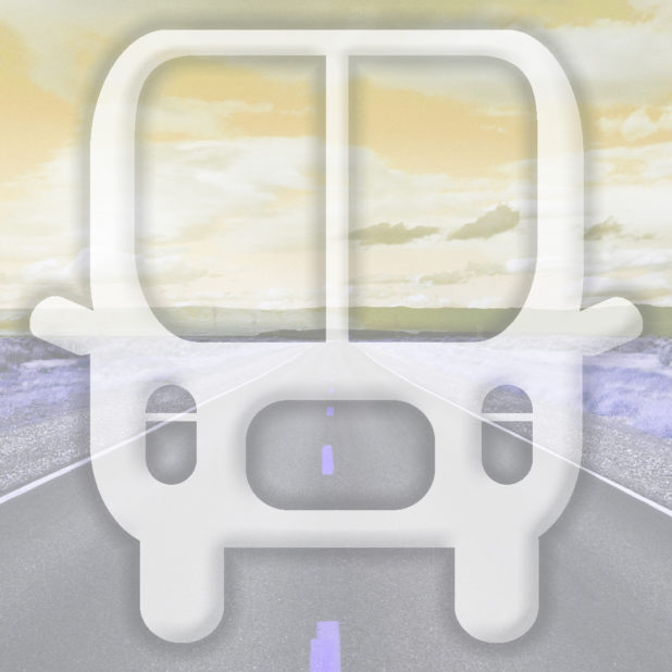 Landscape road bus yellow iPhone8Plus Wallpaper