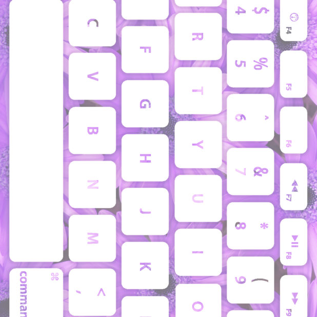 Flower keyboard Purple white iPhone8Plus Wallpaper