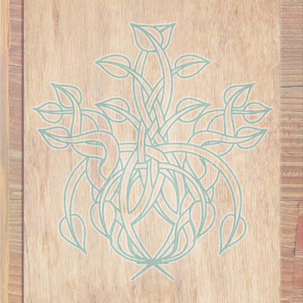 Wood grain leaves Brown Blue iPhone8Plus Wallpaper