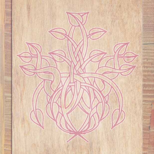 Wood grain leaves Brown red iPhone8Plus Wallpaper