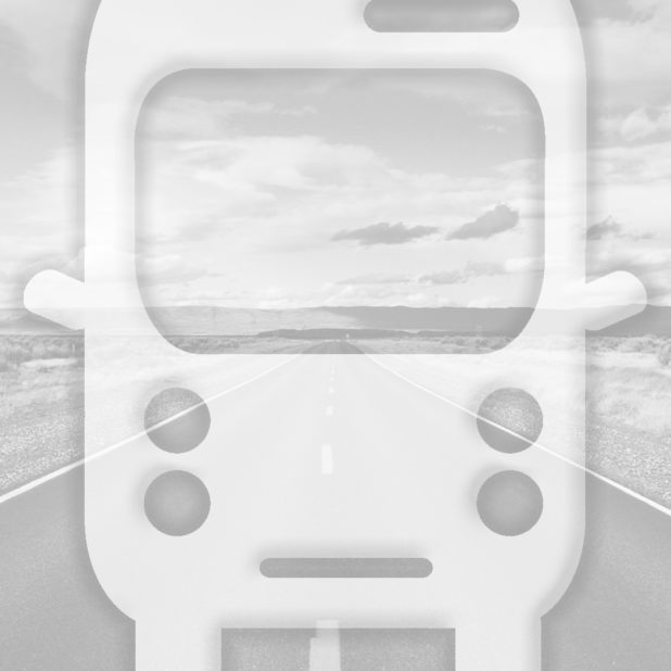 Landscape road bus Gray iPhone8Plus Wallpaper