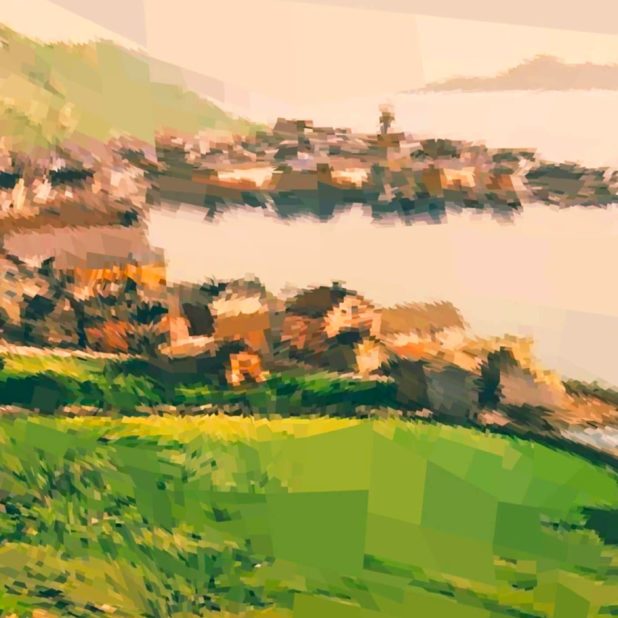 Landscape port town iPhone8Plus Wallpaper