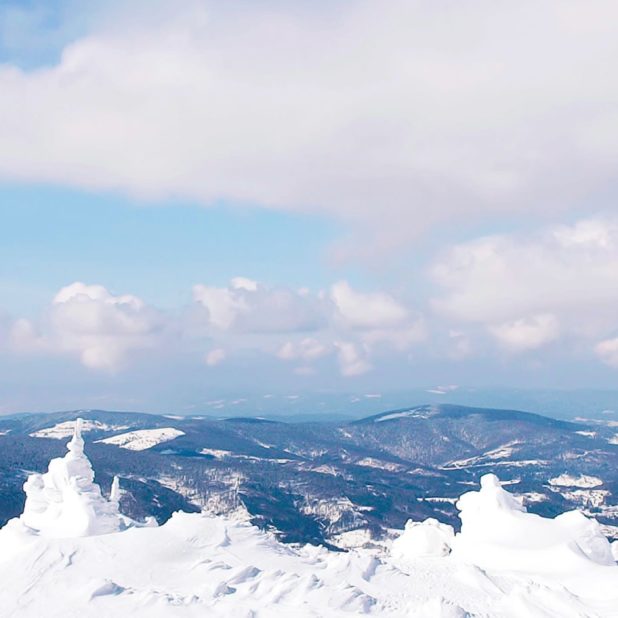 Snowy mountain landscape iPhone8Plus Wallpaper