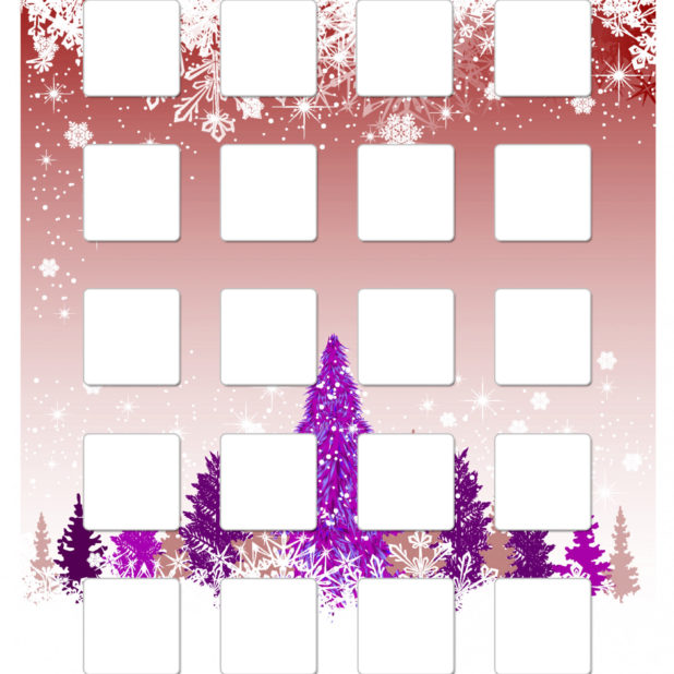 Shelf winter snow tree red purple cute girls and woman for iPhone8Plus Wallpaper