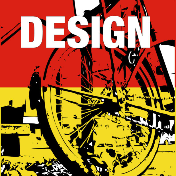 Illustration bicycle red yellow Life of DESIGN iPhone8Plus Wallpaper
