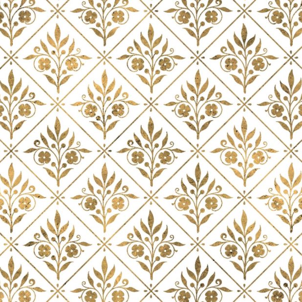 Illustrations pattern gold plant iPhone8Plus Wallpaper