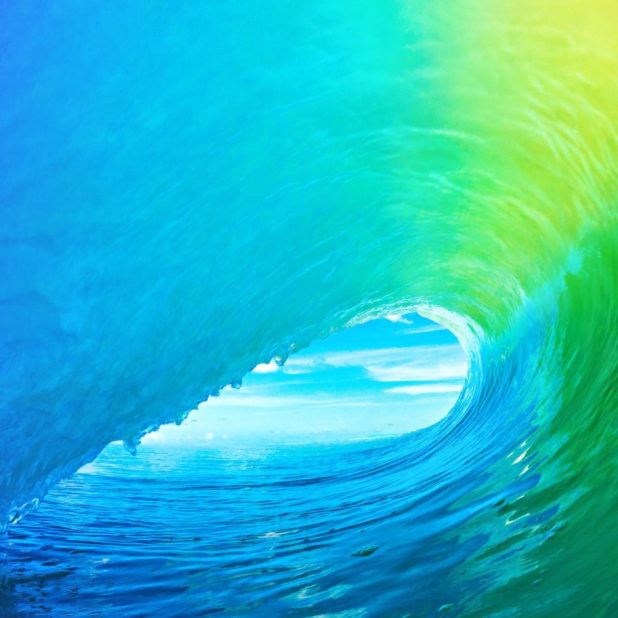 Landscape iOS9 colorful wave iPhone8Plus Wallpaper