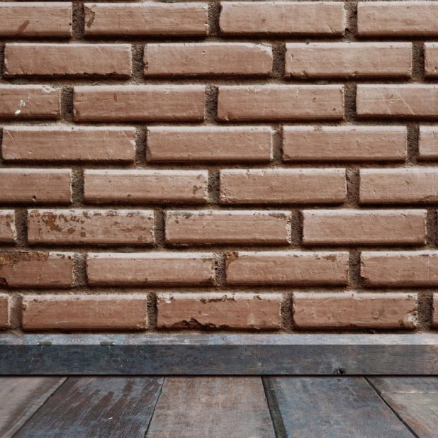 Brick wall floorboards iPhone8Plus Wallpaper