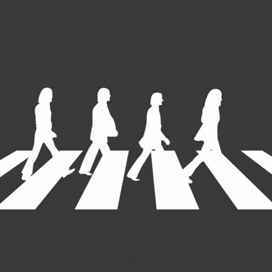Character Like Abbey Road black iPhoneX Wallpaper
