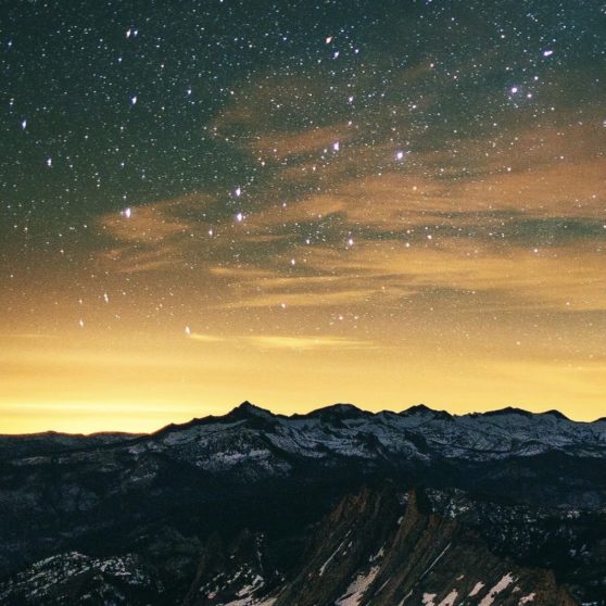 Mountain landscape night sky iPhoneX Wallpaper