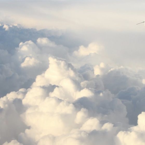 Sky clouds airplane iPhoneX Wallpaper