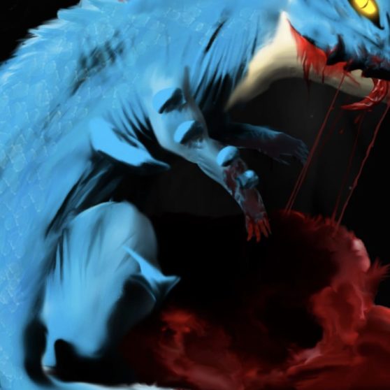 Character Dragon blue iPhoneX Wallpaper