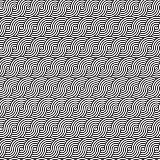 Pattern round wave black and white iPhoneX Wallpaper