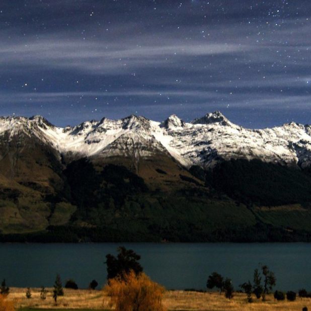 Natural mountain sky night iPhoneXSMax Wallpaper