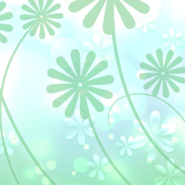 Cute green leaf flower white iPhoneXSMax Wallpaper