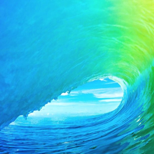 Landscape iOS9 colorful wave iPhoneXSMax Wallpaper