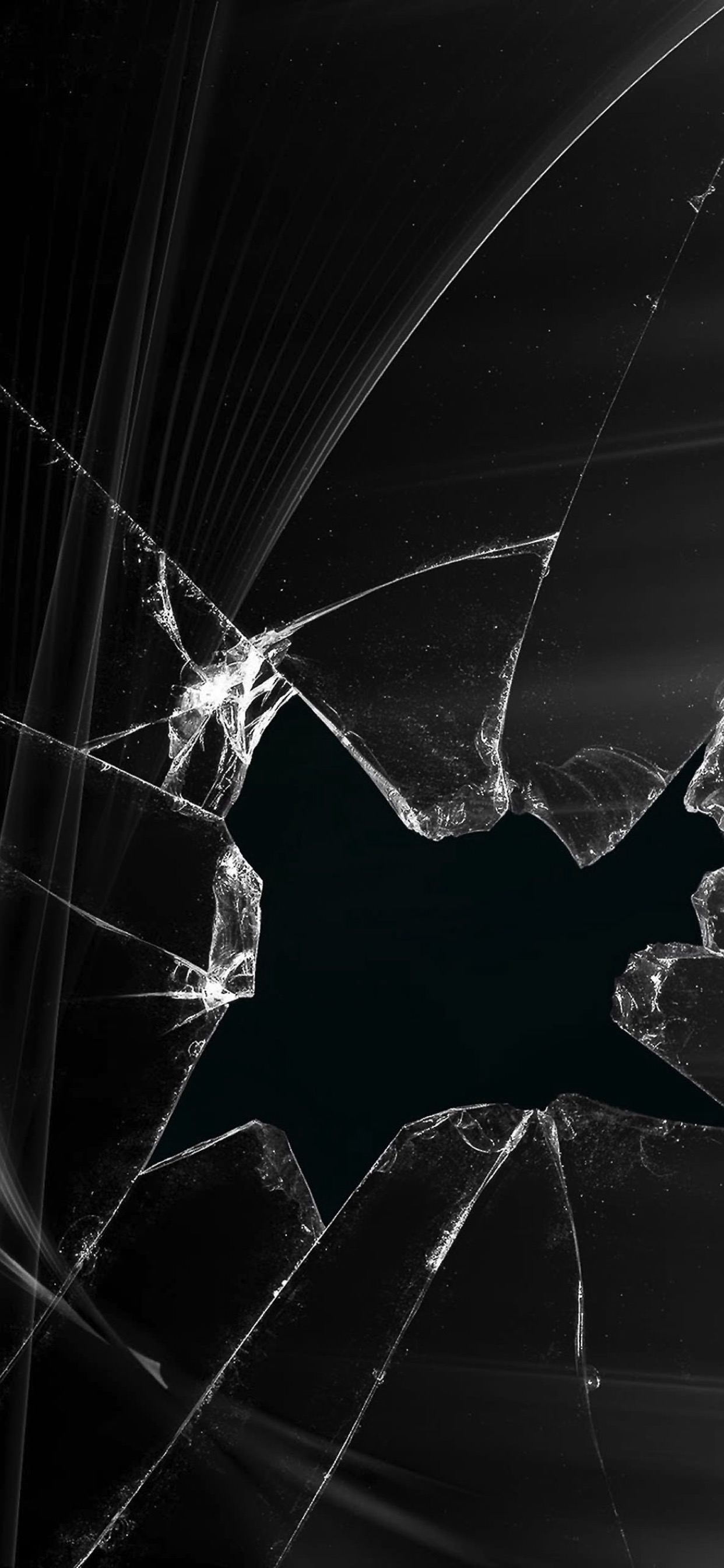 Glass is cracked display screen black | wallpaper.sc iPhone XS Max