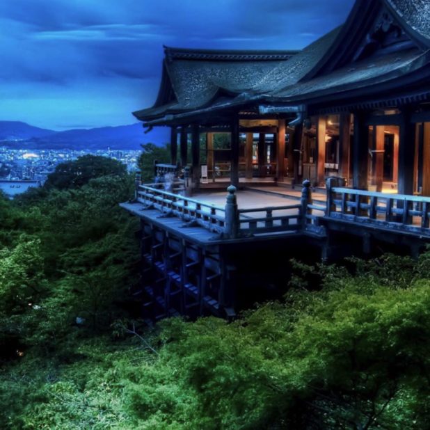 Landscape Kiyomizu Temple green iPhoneXSMax Wallpaper