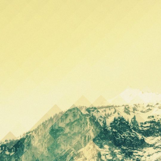 Paisaje de la montaña de la nieve de color amarillo Fondo de Pantalla SmartPhone para Android