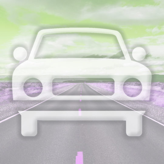 camino del coche paisaje verde amarillo Fondo de Pantalla SmartPhone para Android
