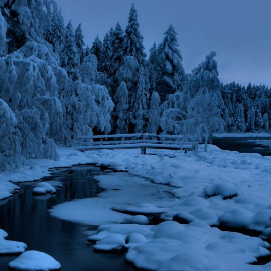 azul paisaje de la nieve Fondo de Pantalla SmartPhone para Android
