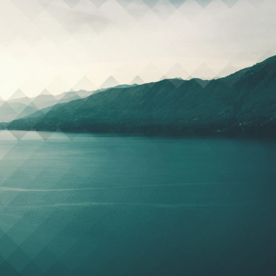 Paisaje del lago de montaña cielo azul-verde Fondo de Pantalla SmartPhone para Android
