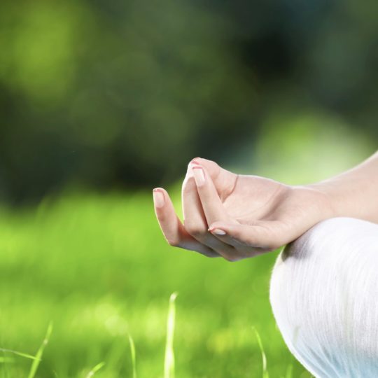 Mano meditación del yoga verde Fondo de Pantalla SmartPhone para Android