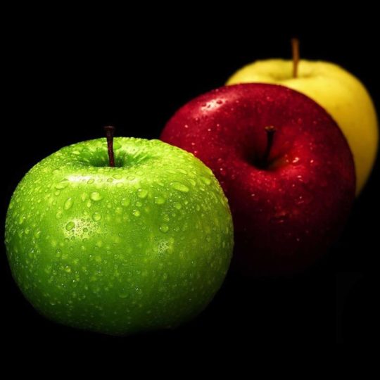Manzana verde rojo amarillo guay Negro Fondo de Pantalla SmartPhone para Android