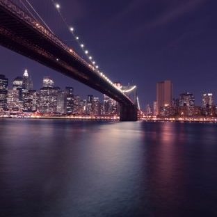 Paisaje puente del puerto escena nocturna Fondo de Pantalla de Apple Watch