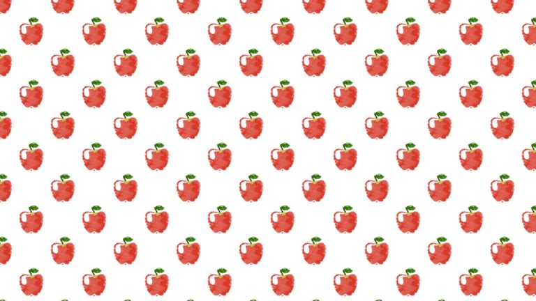 Ilustración de patrón de frutas manzana roja para mujeres Fondo de escritorio de PC / Mac
