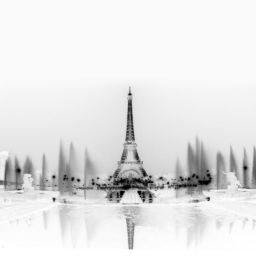 Monocromático paisaje Torre Eiffel iPad / Air / mini / Pro Wallpaper