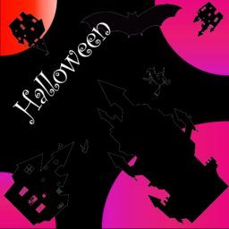 Ilustración de Halloween negro púrpura iPad / Air / mini / Pro Wallpaper