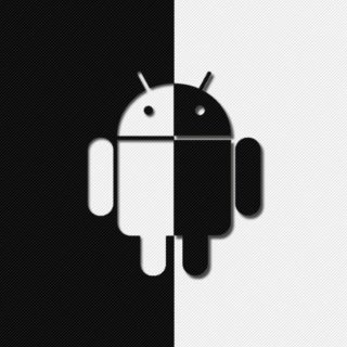 logo de Android en blanco y negro Fondo de Pantalla de iPhone4s