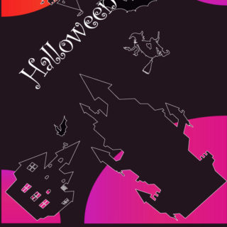Ilustración Halloween púrpura negro Fondo de Pantalla de iPhone4s