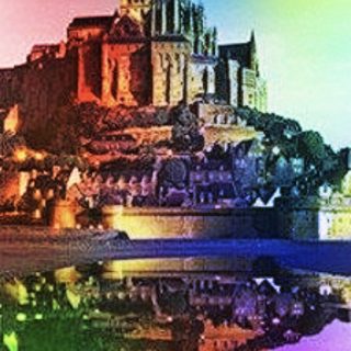 Mont Saint Michel colorido Fondo de Pantalla de iPhoneSE / iPhone5s / 5c / 5