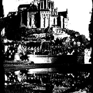 Mont Saint Michel Blanco y Negro Fondo de pantalla iPhone SE / iPhone5s / 5c / 5