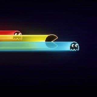Pac-Man personaje negro Fondo de Pantalla de iPhoneSE / iPhone5s / 5c / 5