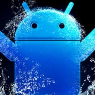 Android logotipo azul Fondo de Pantalla de iPhoneSE / iPhone5s / 5c / 5