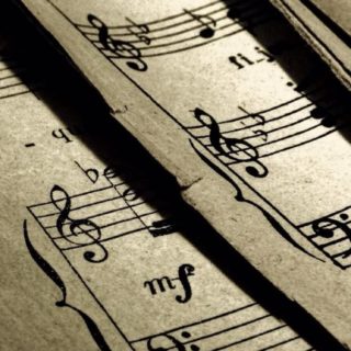 Monocromo partitura musical Fondo de Pantalla de iPhoneSE / iPhone5s / 5c / 5