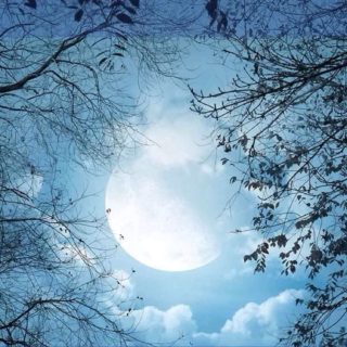 Paisaje de la luna cielo azul Fondo de pantalla iPhone SE / iPhone5s / 5c / 5