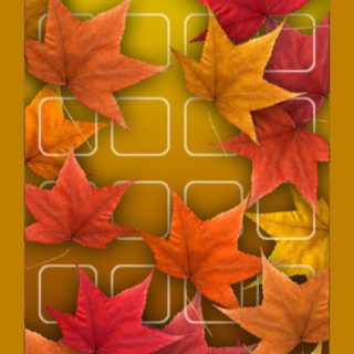 Estante de hojas de color rojo flores amarillas Fondo de Pantalla de iPhoneSE / iPhone5s / 5c / 5