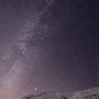 cielo nocturno paisaje cubierto de nieve montaña blanca Fondo de pantalla iPhone SE / iPhone5s / 5c / 5