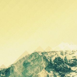 Nieve paisaje de montaña verde amarillo Fondo de pantalla iPhone SE / iPhone5s / 5c / 5