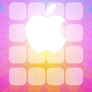 logotipo de la manzana colorida estantería Fondo de Pantalla de iPhoneSE / iPhone5s / 5c / 5